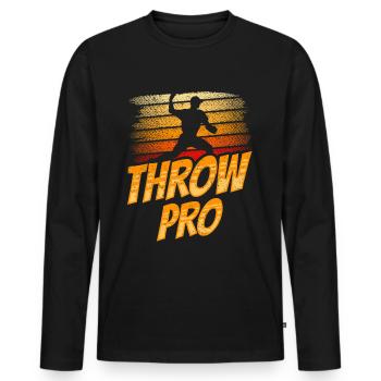 Throw Professional Baseball Player Hobby Pitcher Pitcher - Men's Premium Organic Long Sleeve Shirt - black - Front - Nico (187cm)