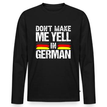 Ne me forcez pas à crier la voix allemande - T-shirt manches longues Premium bio Homme - noir - Devant - Nico (187cm)