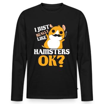 I just like hamster very much owner cute pet - Men's Premium Organic Long Sleeve Shirt - black - Front - Nico (187cm)