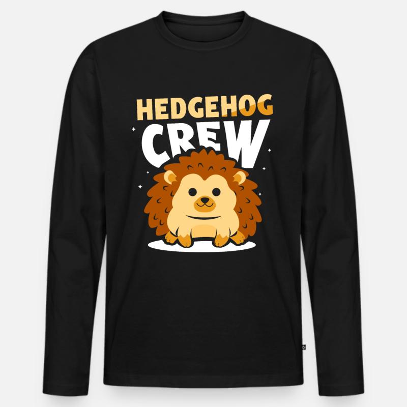 Igel Team Haustier Süß Sprüche - Männer Premium Bio Langarmshirt - Schwarz