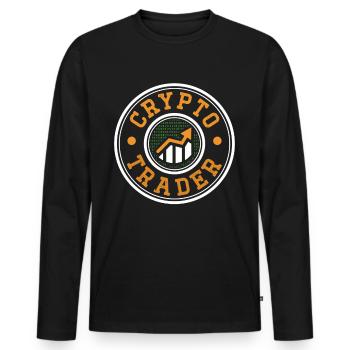 Crypto Trader Trading Crypto Trader Trade - T-shirt manches longues Premium bio Homme - noir - Devant - Nico (187cm)