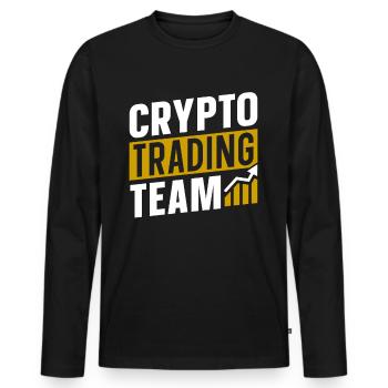 Crypto Trading Team Crypto Trades Trader - Men's Premium Organic Long Sleeve Shirt - black - Front - Nico (187cm)