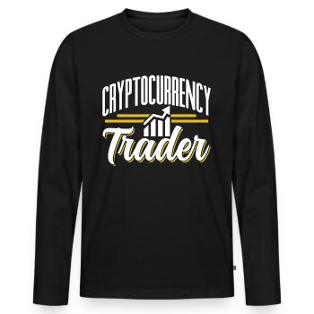 Trader de crypto-monnaie Crypto Trader - T-shirt manches longues Premium bio Homme - noir - Devant - Nico (187cm)