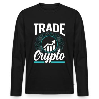 Trade Crypto Trader Trading Crypto Trade - Men's Premium Organic Long Sleeve Shirt - black - Front - Nico (187cm)
