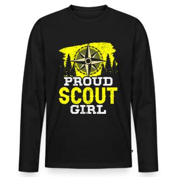 Fiers scouts du camp du clan scout - T-shirt manches longues Premium bio Homme - noir - Devant - Nico (187cm)