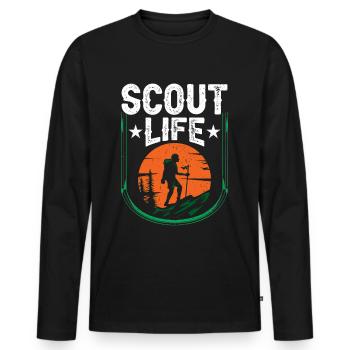 Scouts Life Scouting Clan Camp - Men's Premium Organic Long Sleeve Shirt - black - Front - Nico (187cm)