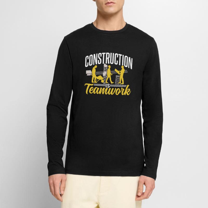 Construction work is teamwork Construction site construction Teamwork Men's Premium Organic Long Sleeve Shirt