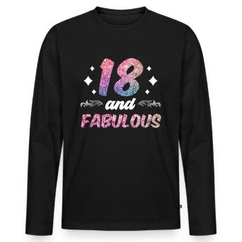 18 and fabulous celebration eighteen birthday - Men's Premium Organic Long Sleeve Shirt - black - Front - Nico (187cm)