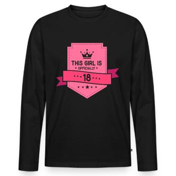 This girl is officially 18 eighteen celebration - Men's Premium Organic Long Sleeve Shirt - black - Front - Nico (187cm)