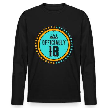 Official 18th birthday eighteen birthday child - Men's Premium Organic Long Sleeve Shirt - black - Front - Nico (187cm)