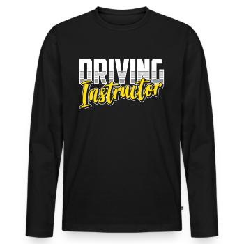 Fahrlehrer Fahrschüler Fahrschule Fahrstunde - Männer Premium Bio Langarmshirt - Schwarz - Vorne - Nico (187cm)