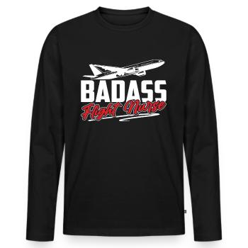 Infirmière de vol robuste Profession d’infirmière de vol - T-shirt manches longues Premium bio Homme - noir - Devant - Nico (187cm)
