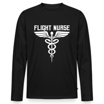 Médecin de vol Profession Infirmière de vol Médecin de vol - T-shirt manches longues Premium bio Homme - noir - Devant - Nico (187cm)