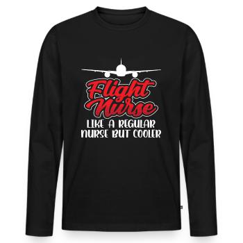 Infirmière de vol Médecin de vol Profession de médecin de vol - T-shirt manches longues Premium bio Homme - noir - Devant - Nico (187cm)