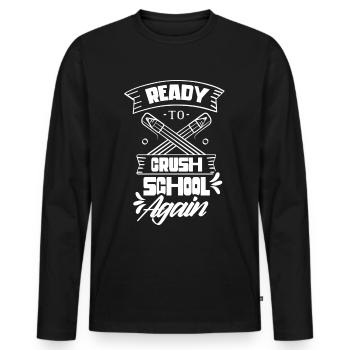 Bereit Die Schule Wieder Zu Erobern Schulstart - Männer Premium Bio Langarmshirt - Schwarz - Vorne - Nico (187cm)