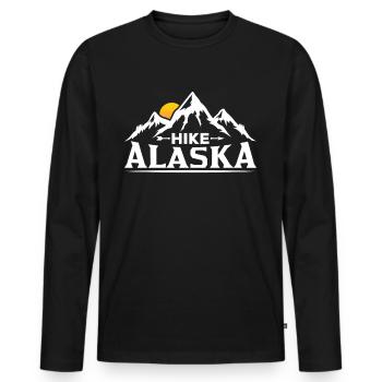 Hiking In Alaska Hike Hikers Hiking - Men's Premium Organic Long Sleeve Shirt - black - Front - Nico (187cm)