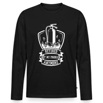 À la retraite, ce n’est plus mon problème Pension pensionnée - T-shirt manches longues Premium bio Homme - noir - Devant - Nico (187cm)