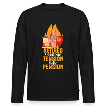 In retirement Goodbye excitement Hello pension pensioner - Men's Premium Organic Long Sleeve Shirt - black - Front - Nico (187cm)