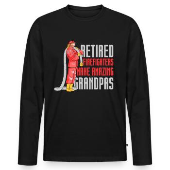 Les pompiers à la retraite sont le grand-père de l’arrière-grand-père - T-shirt manches longues Premium bio Homme - noir - Devant - Nico (187cm)