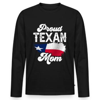 Fière mère texane Texas Texas Texan - T-shirt manches longues Premium bio Homme - noir - Devant - Nico (187cm)