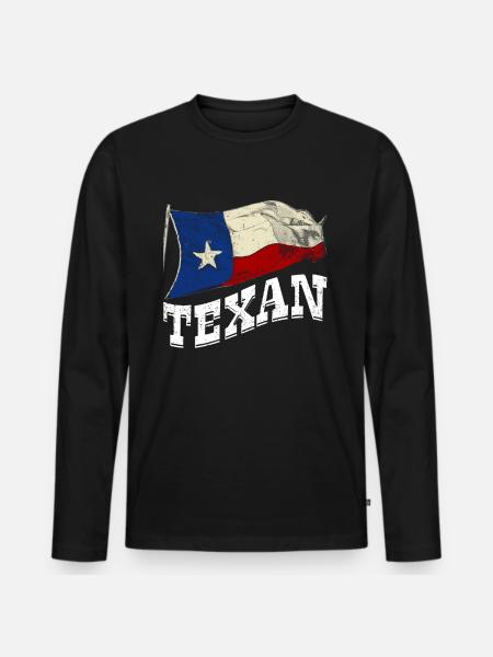 Texan Sayings Texas Pride - Men's Premium Organic Long Sleeve Shirt - black