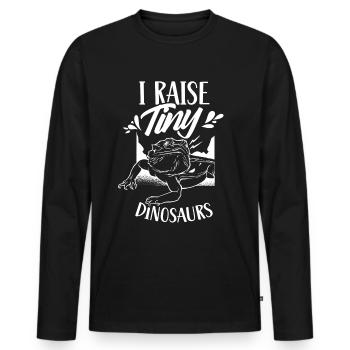 Ich Ziehe Winzige Dinosaurier Auf Bearded Dragon - Männer Premium Bio Langarmshirt - Schwarz - Vorne - Nico (187cm)