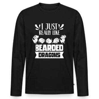 I just like bearded dragons very much Bearded Dragon - Men's Premium Organic Long Sleeve Shirt - black - Front - Nico (187cm)