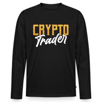 Crypto Traders Crypto Trades Trader Trading - T-shirt manches longues Premium bio Homme - noir - Devant - Nico (187cm)