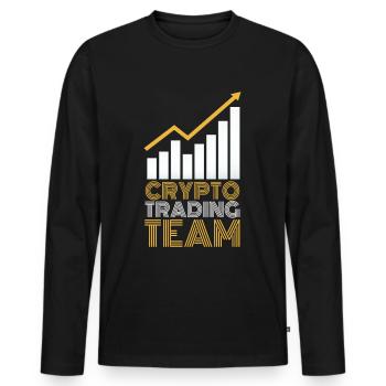 Crypto Trading Team Trader Crypto Trade - Men's Premium Organic Long Sleeve Shirt - black - Front - Nico (187cm)