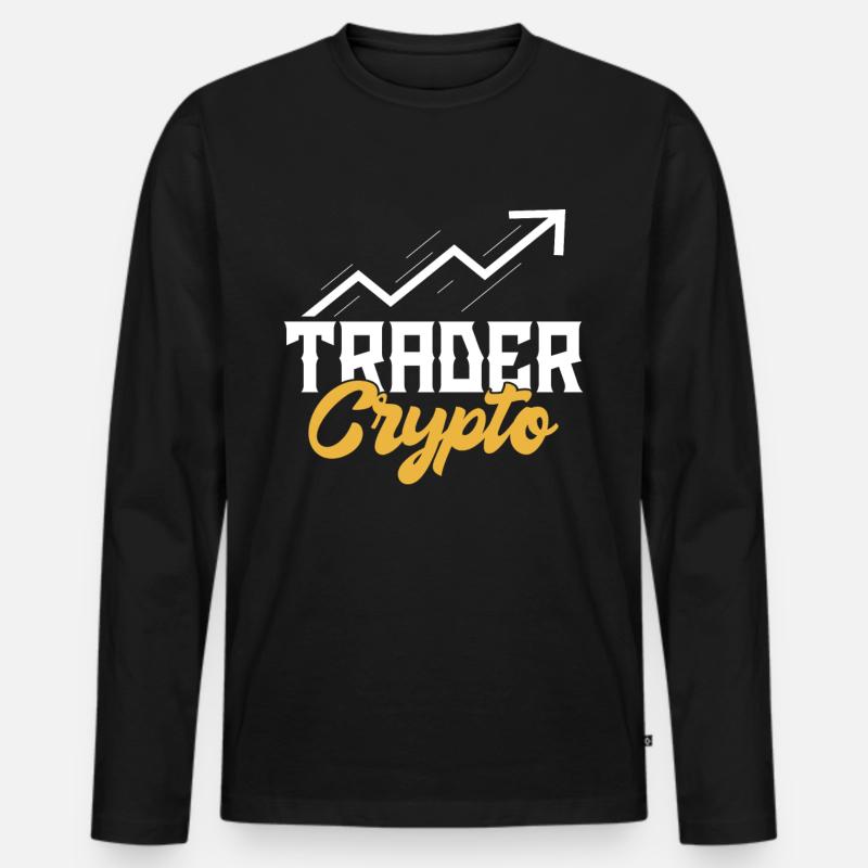 Trader Krypto Traden Crypto Trading - Männer Premium Bio Langarmshirt - Schwarz