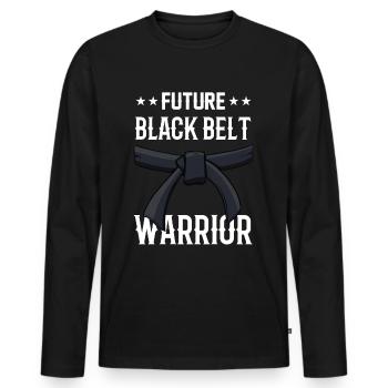 Future ceinture noire guerrier ceinture noire - T-shirt manches longues Premium bio Homme - noir - Devant - Nico (187cm)