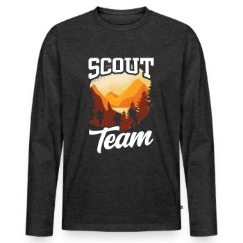 Scouts Team Sippe Find Paths Camp - T-shirt manches longues Premium bio Homme - anthracite chiné - Devant - Nico (187cm)