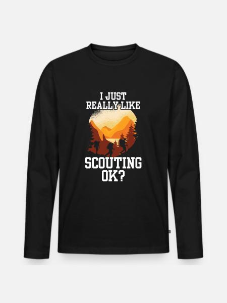 J’aime beaucoup le scoutisme - T-shirt manches longues Premium bio Homme - noir