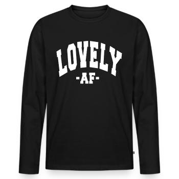 LOVELY AF VALENTINE'S DAY DAY SAYING MEN WOMEN - Men's Premium Organic Long Sleeve Shirt - black - Front - Nico (187cm)