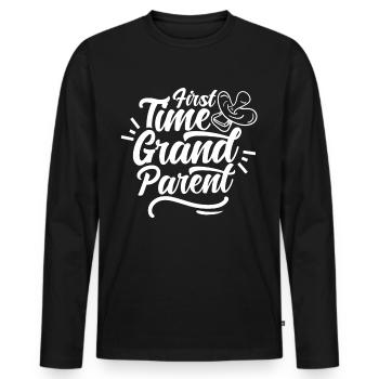 For the first time grandparents sweet pregnant first time - Men's Premium Organic Long Sleeve Shirt - black - Front - Nico (187cm)