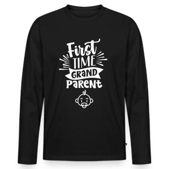 For the first time grandparents pregnant sweet first time - Men's Premium Organic Long Sleeve Shirt - black - Front - Nico (187cm)