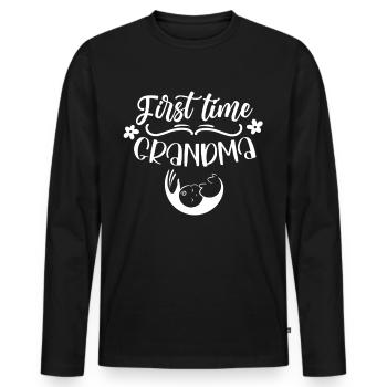 The first time grandma first time grandparents sweet - Men's Premium Organic Long Sleeve Shirt - black - Front - Nico (187cm)