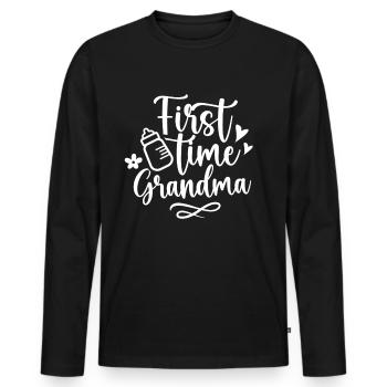 The first time grandma first time grandparents sweet - Men's Premium Organic Long Sleeve Shirt - black - Front - Nico (187cm)