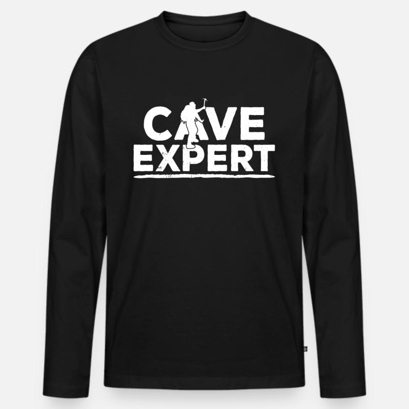 Höhlenexperte Höhlenwandern Caving Höhle Cave - Männer Premium Bio Langarmshirt - Schwarz