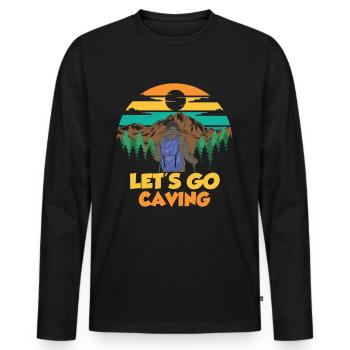 Gehen Wir In Die Höhle Höhlenwandern Caving Cave - Männer Premium Bio Langarmshirt - Schwarz - Vorne - Nico (187cm)