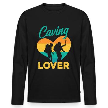 Höhlenliebhaber Cave Höhlenwandern Caving Höhle - Männer Premium Bio Langarmshirt - Schwarz - Vorne - Nico (187cm)