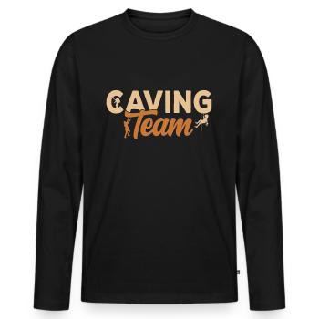 Höhlenforschung Team Höhlenwandern Caving Cave - Men's Premium Organic Long Sleeve Shirt - black - Front - Nico (187cm)