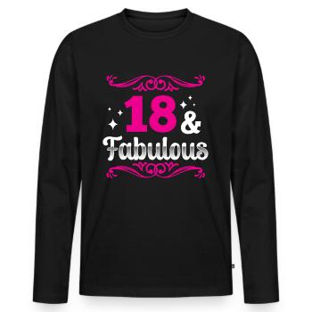 18 and fabulous eighteen birthday celebration - Men's Premium Organic Long Sleeve Shirt - black - Front - Nico (187cm)