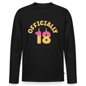 Official 18th birthday birthday child eighteen - Men's Premium Organic Long Sleeve Shirt - black - Front - Nico (187cm)