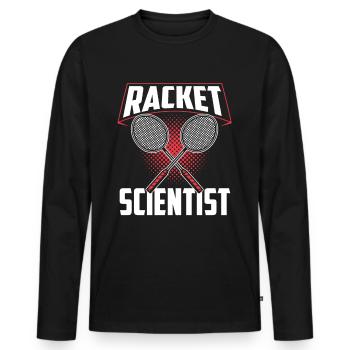 Schläger Wissenschaftler Racket Scientist - Männer Premium Bio Langarmshirt - Schwarz - Vorne - Nico (187cm)