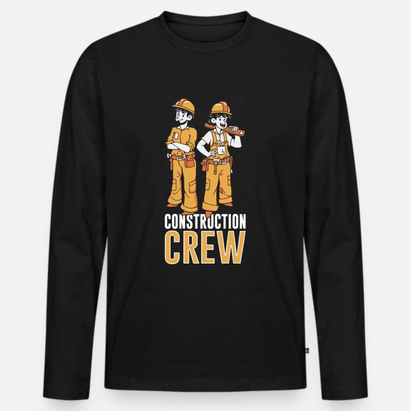 Construction Crew, Teamwork, Construction Site, Construction Construction Worker Men's Premium Organic Long Sleeve Shirt