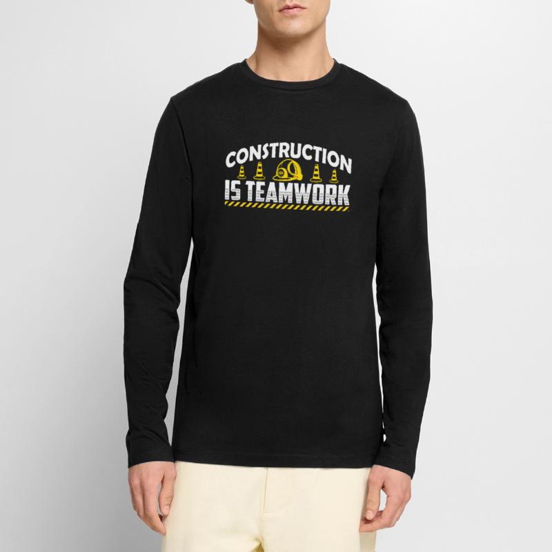 Construction work is teamwork Teamwork Construction site construction Men's Premium Organic Long Sleeve Shirt