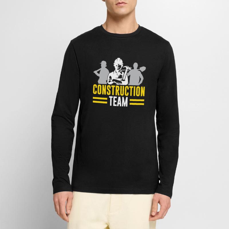 Construction Team Construction Site Teamwork Construction Workers Men's Premium Organic Long Sleeve Shirt