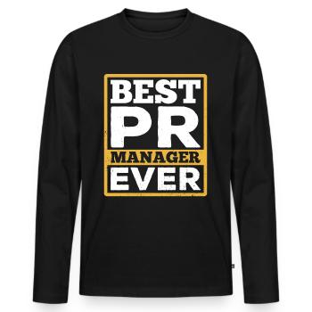 Bester Pr Manager Überhaupt Public Relations Beruf - Männer Premium Bio Langarmshirt - Schwarz - Vorne - Nico (187cm)