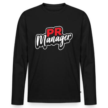 Pr Manager Beruf Job Public Relations - Männer Premium Bio Langarmshirt - Schwarz - Vorne - Nico (187cm)